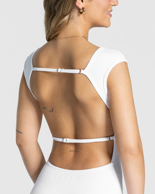 Femme Rückenfreier Kurzoverall „Weiß“