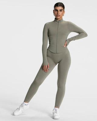 Femme Shaping Zip Jacke „Khaki“