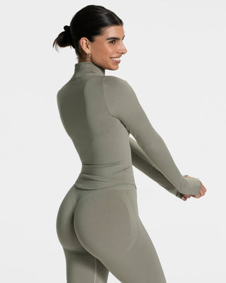 Femme Shaping Zip Jacke „Khaki“