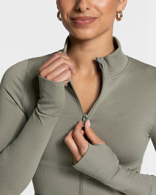 Femme Shaping Zip Jacke „Khaki“