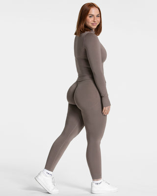 Femme Shaping Zip Jacke „Mokka“