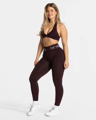 Signature Covert Scrunch Leggings „Merlot“