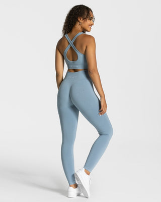 Edle Leggings "Stahlblau"