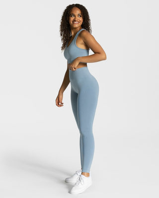 Edle Leggings "Stahlblau"