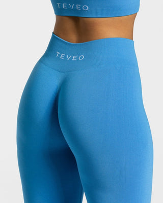 Zeitlose Scrunch Leggings "Sommerblau"