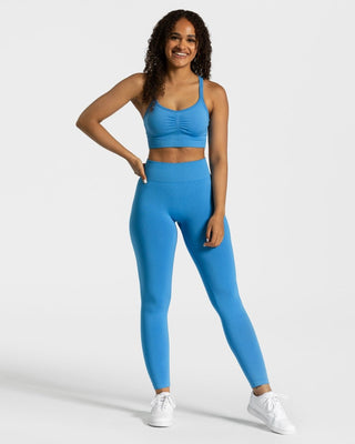 Zeitlose Scrunch Leggings "Sommerblau"