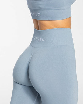 Zeitlose Scrunch Leggings "Stahlblau"