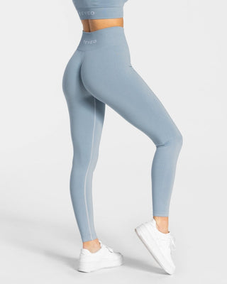 Zeitlose Scrunch Leggings "Stahlblau"